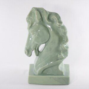 1950s mint green horse TV lamp AS-IS, horse head display statue, queens gambit